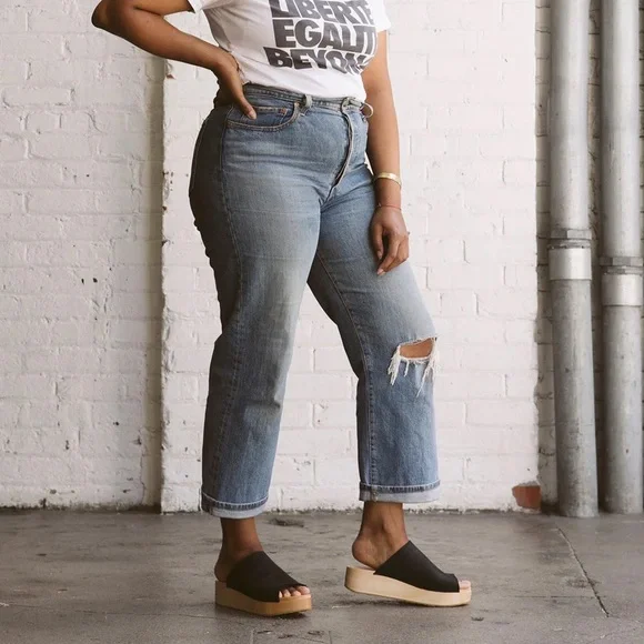 LIKE NEW Bryr Black Leather Platform Slide Mules sz6/36 - Picture 2 of 8